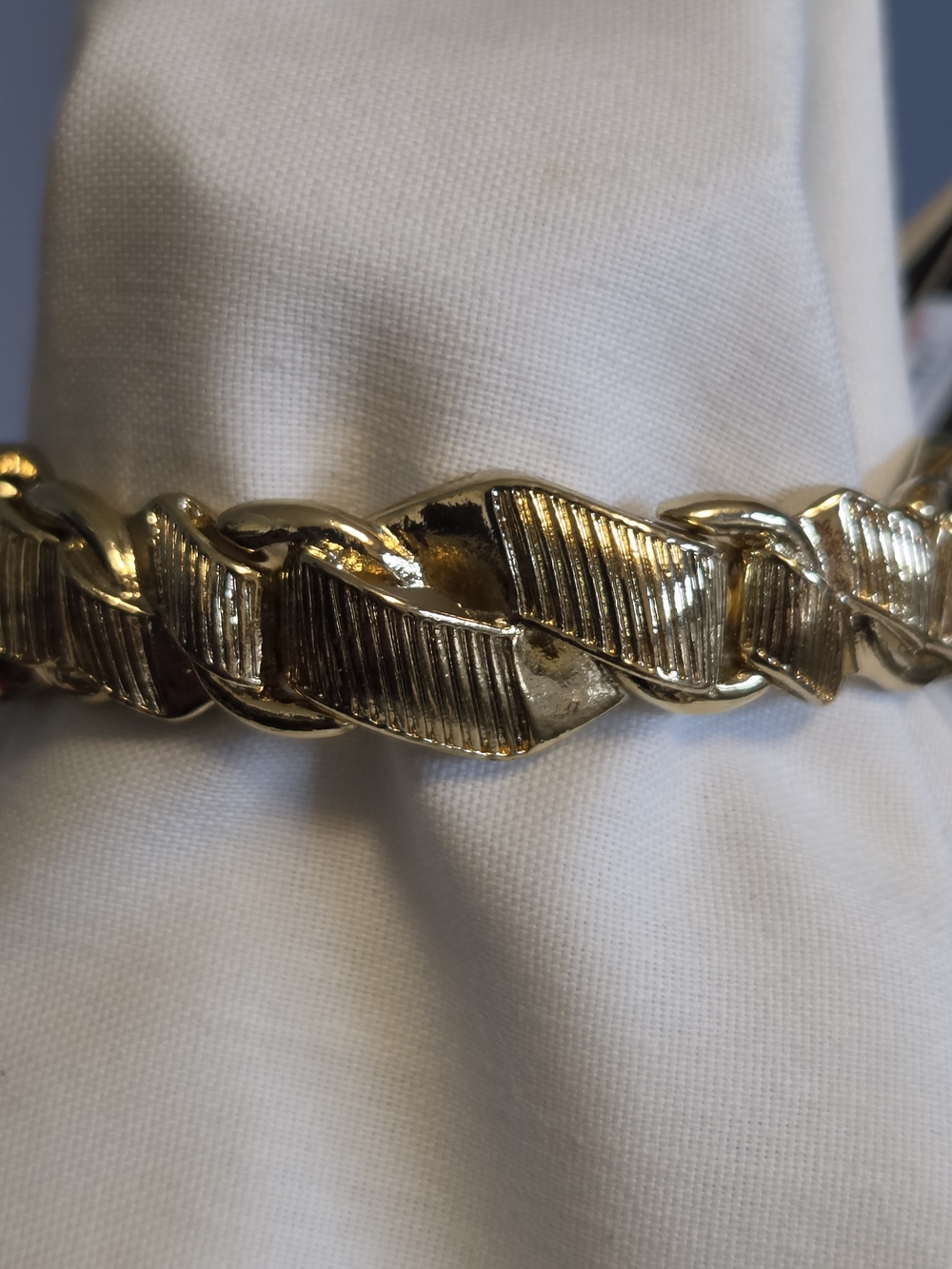 Napier Gold-Tone Chunky Textured Link Stretch Bracelet